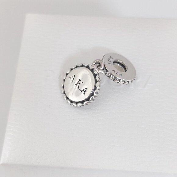 Pandora AKA Dangle Charm Alpha Kappa Alpha Sorority Charm S925 Silver with box - Picture 3 of 10